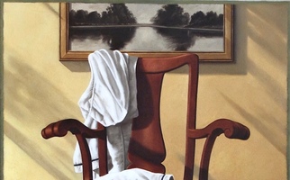 <strong>Two white robes</strong> <span class="dims">36x30”</span> oil on linen